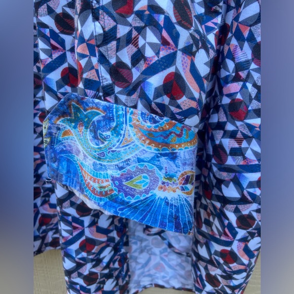 Robert Graham Faro Kaleidoscope Long Sleeve Shirt Paisley Flip Cuff Button Front - Picture 11 of 12